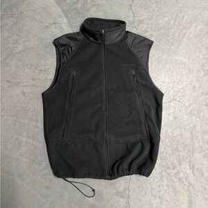 Black Men's Fleece Vest with Zip Pockets